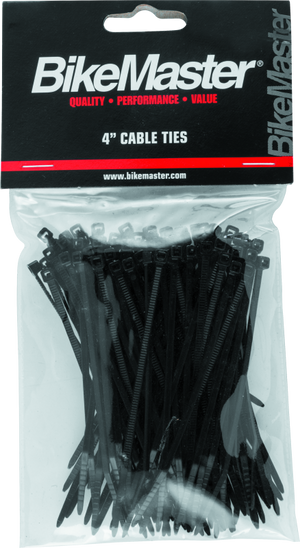 BikeMaster 151672 BikeMaster 4in Cable Ties (Pack of 100) - Black