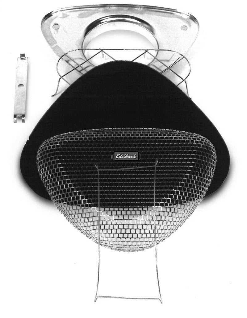 Edelbrock 1002 Air Cleaner Pro-Flo 1000 Series Triangular Steel Top 11 375In X 8 375In X 3In Chrome