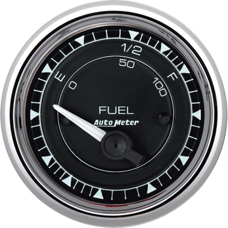 AutoMeter 9715 AutoMeter Chrono 2-1/16in 73E-10F Ohm Electric Fuel Level Gauge - Chrome