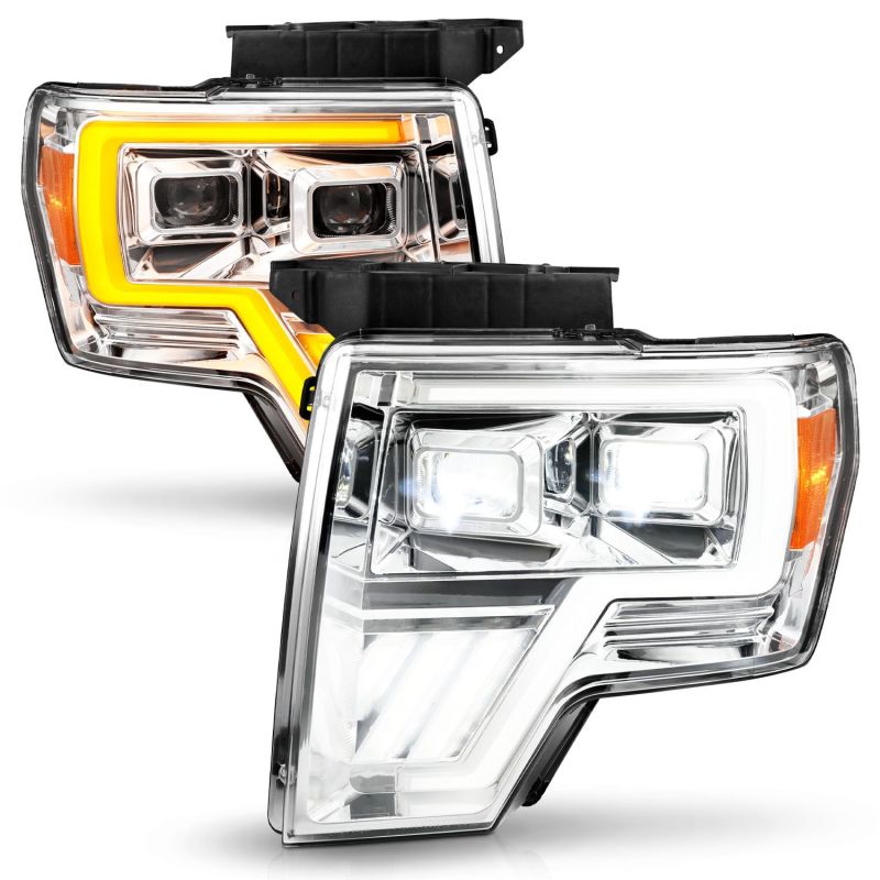 ANZO 111607 fits Ford 09-14 F-150 Full LED Proj Headlights w/Initiation Feature - Chrome