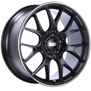 BBS CH102BPO CH-R 20x9 5x112 ET25 Satin Black Polished Rim Protector Wheel -82mm PFS/Clip Required