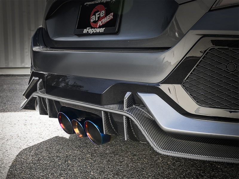 AFE 49-36616-L  3in 304 SS Cat-Back Exhaust w/ Blue Flame Tips 2017+ fits Honda