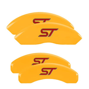MGP 10244SST1YL 4 Caliper Covers Engraved Front & Rear No Bolts/St Yellow Finish