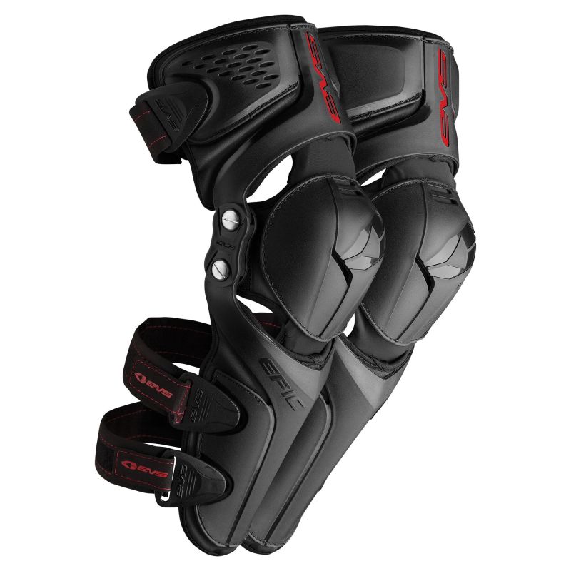 EVS KG21EK-BK-S/M Epic Knee Guard CE Black Pair Small/Medium