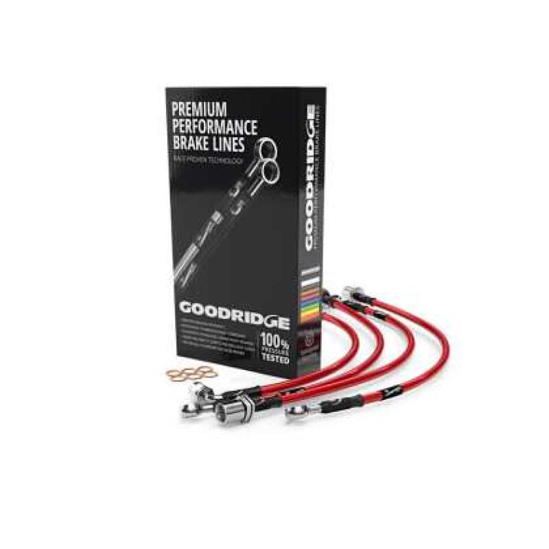 Goodridge 30026-RD 2015 fits Audi Q3 Stainless Steel Brake Lines - Red