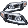 ANZO 121478 2015 fits Honda 12-20 Civic Projector Headlights w/ U-Bar Chrome