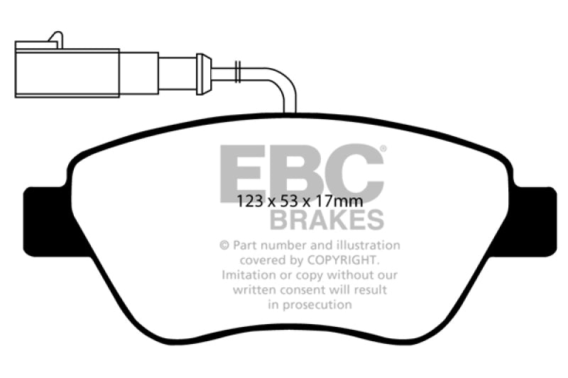 EBC DP21384 fits Fiat 10-11 500 1.4 (Bosch Calipers) Greenstuff Front Brake Pads