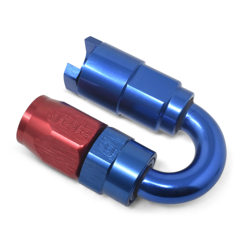 Russell 611280 Performance 5/16in SAE Quick Disc Female to -6 Hose Red/Blue 180 Degree Hose End