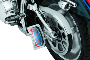 Kuryakyn 9251 Kuryakyn Lighted Curved Vertical Side Mount License Plate Holder