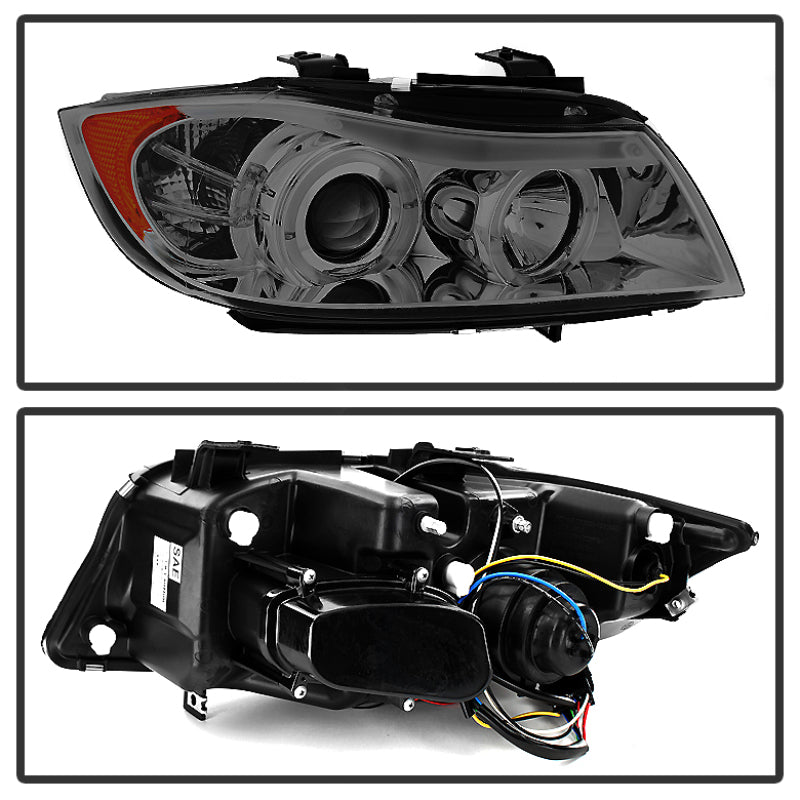 Spyder 5009029 fits BMW 06-08 E90 3-Series (4 dr) Proj LED Halo Amber Reflctr R