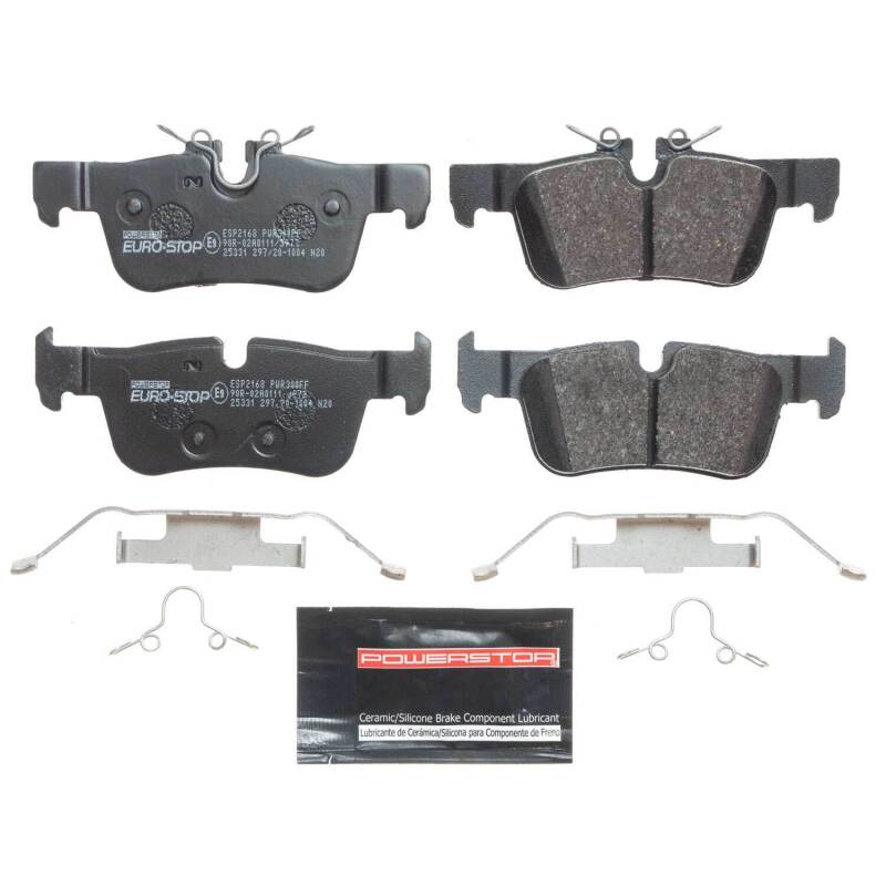 PowerStop fits Mini 17-19 Cooper Countryman Euro-Stop ECE-R90 Rear Brake Pads