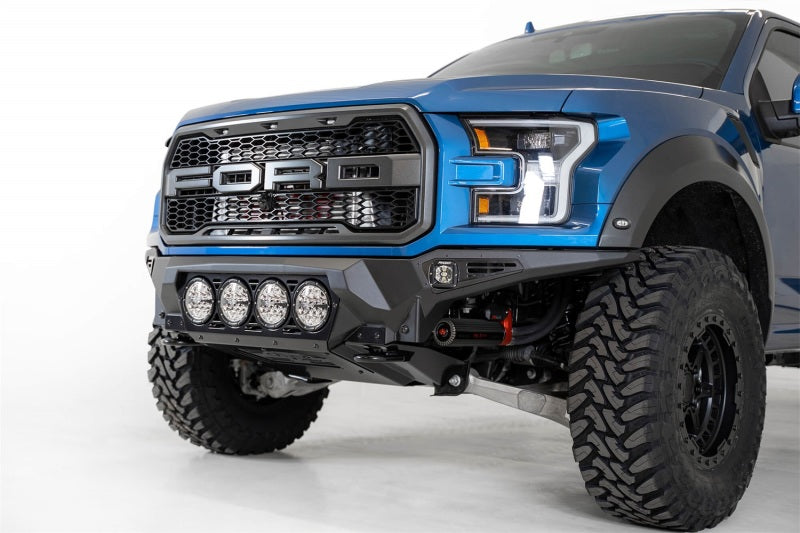 Addictive Desert Designs F110014110103 fits Ford 17-20 F-150 Raptor Bomber Front Bumper w/ 4 Rigid 360 6in Round Mounts