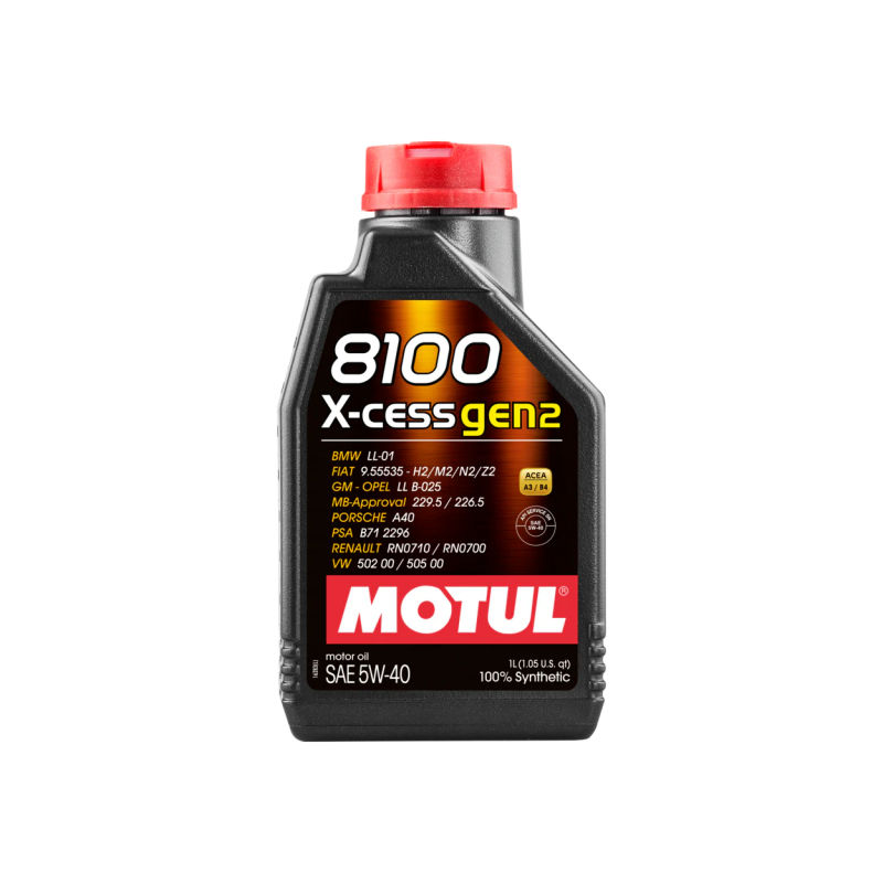 Motul 110904 1L Synthetic Engine Oil 8100 5W40 X-CESS GEN2