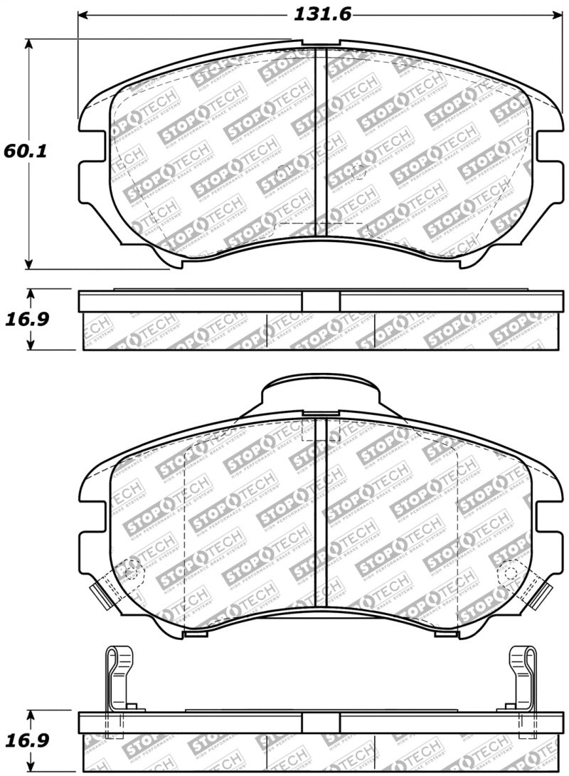 Stoptech 305.0924 Street Select Brake Pads - Front