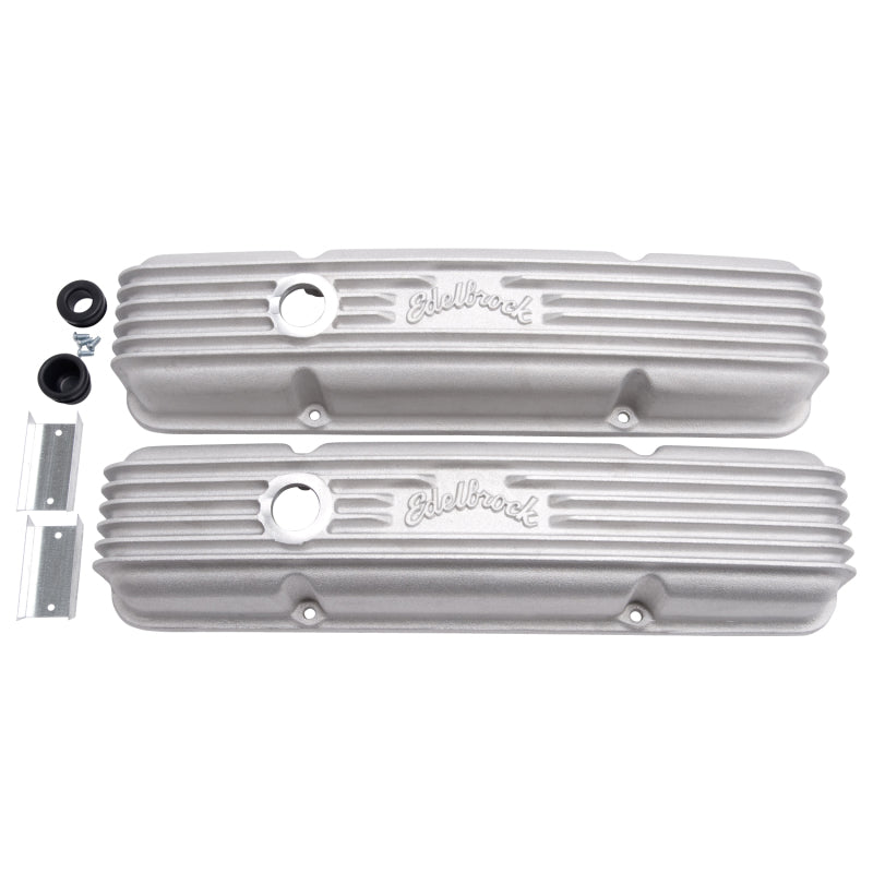 Edelbrock 41439 Valve Cover Classic Series fits Chevrolet 1959-1986 262-400 CI V8 w/ Breather Holes Satin