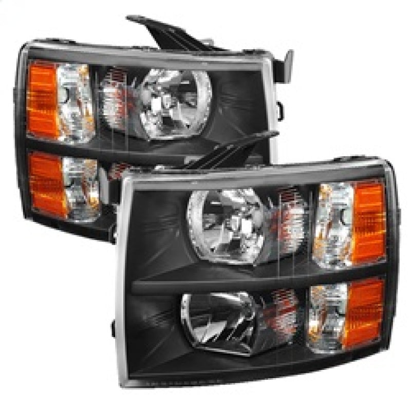 5076991 Xtune fits Chevy 07-13 Silverado Crystal Headlights Black HD-JH-CS07-A