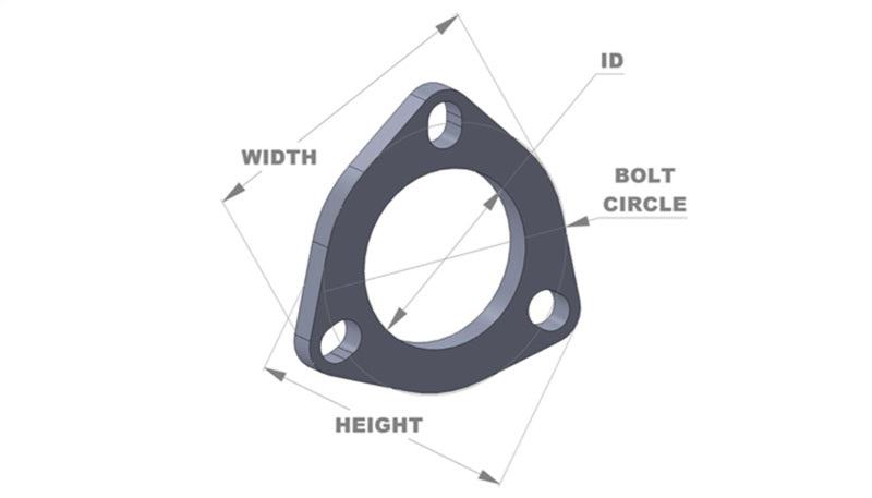 Vibrant 1482S 3-Bolt T304 SS Exhaust Flange (2.5in I.D.)