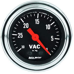 AutoMeter 2484 AutoMeter Gauge Vacuum 2-1/16in. 30Inhg Mechanical Traditional Chrome