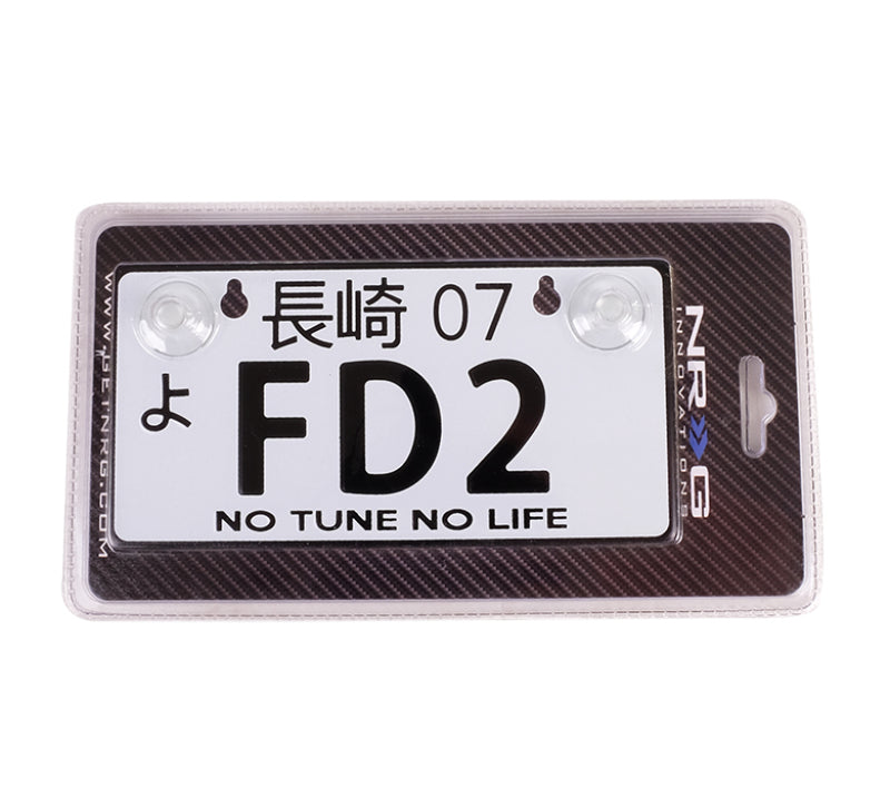 NRG MP-001-FD2 fits Mini JDM Style Aluminum License Plate (Suction-Cup Fit/Universal) - FD2