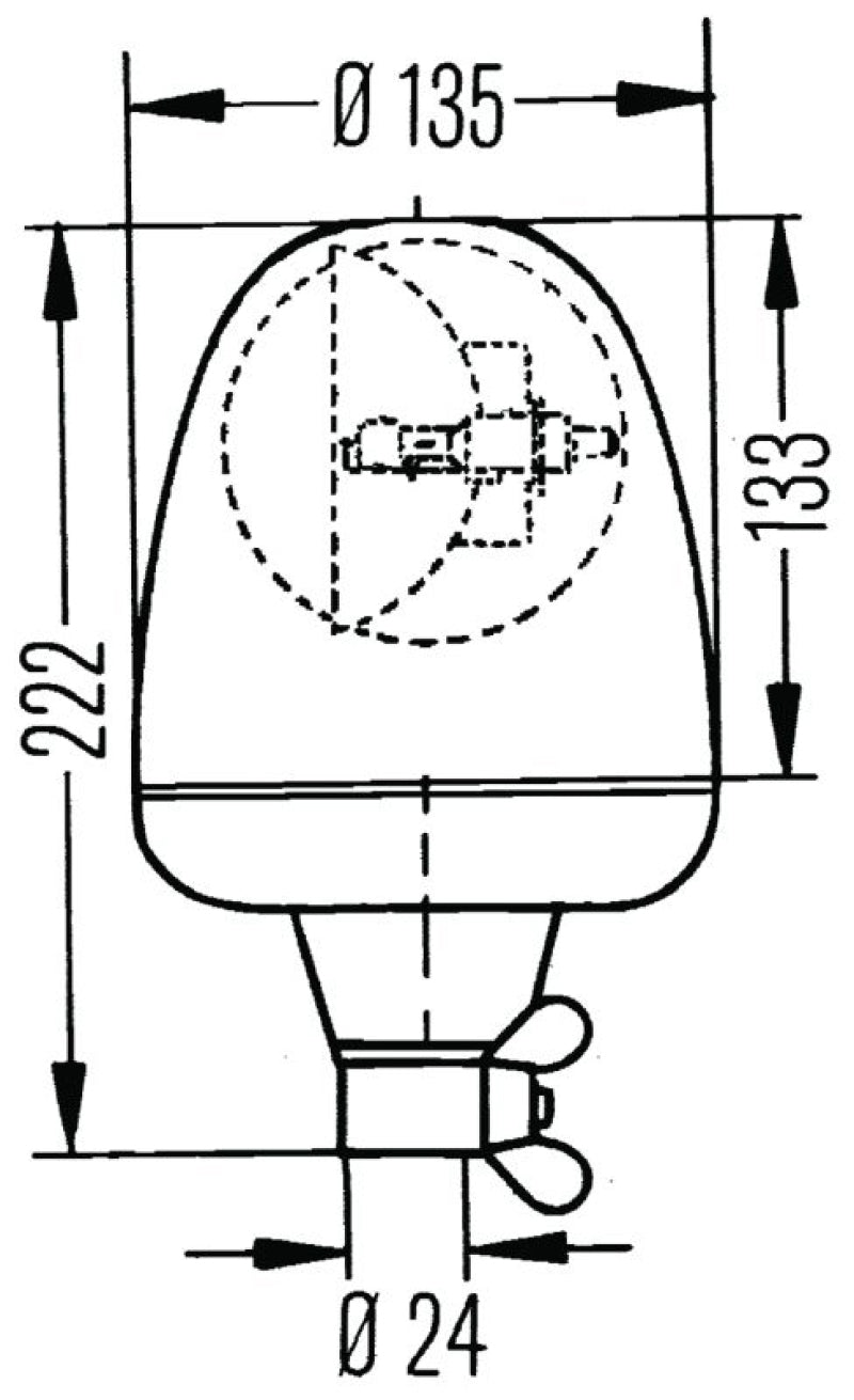 Hella 6846001 Rotating Beacon H 12V Yellow Mgs12 2Rl