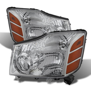 5079923 Xtune fits Nissan 04-14 Titan / Armada 04-07 OEM Amber Head Lights Set