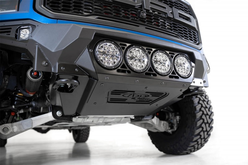 Addictive Desert Designs F110014110103 fits Ford 17-20 F-150 Raptor Bomber Front Bumper w/ 4 Rigid 360 6in Round Mounts