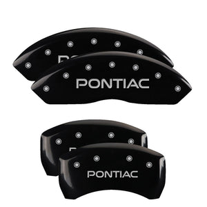 MGP 18030SPOPBK 4 Caliper Covers Engraved Front & Rear fits Pontiac Black Finish