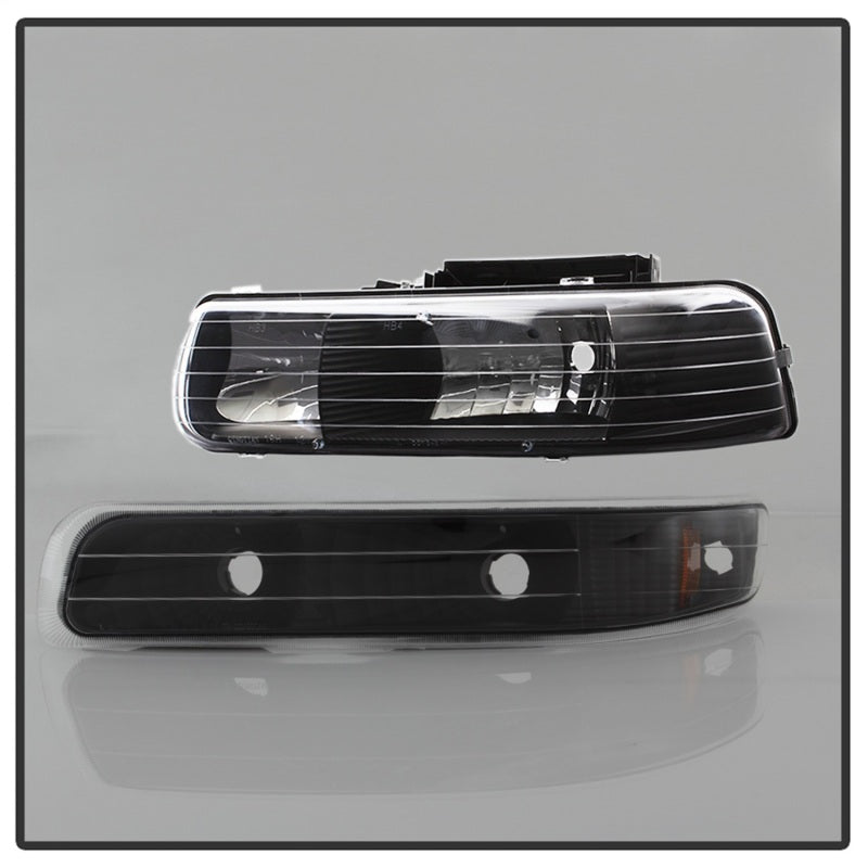 5064219 Xtune fits Chevy 00-06 TahOE Amber Crystal Headlights w/ Bumper Lights