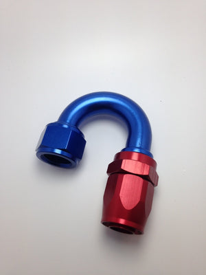 Fragola 231811 -10AN Nut x -12AN Hose Reducing Hose End - Blue/Red 180 Degree
