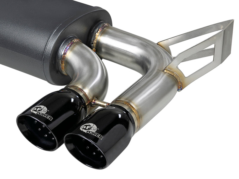 AFE 49-36344-B orceXP 2.5 IN 304 Stainless Steel Cat-Back Exhaust System w/ Bla