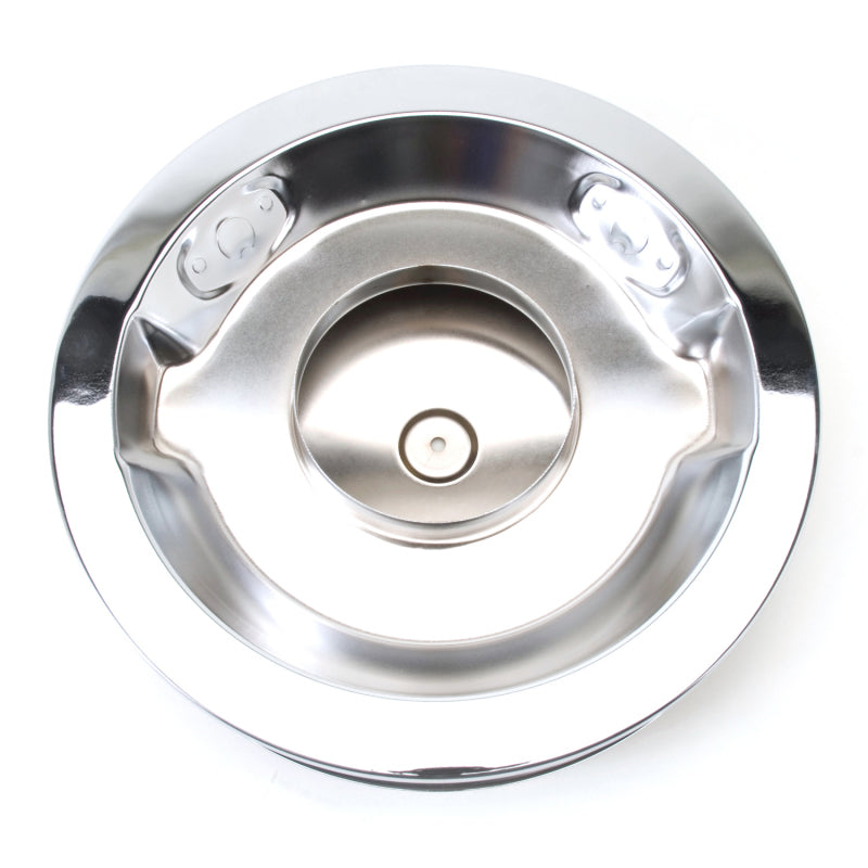 Edelbrock 1221 Air Cleaner Pro-Flo Series Round Steel Top Paper Element 14In Dia X 3 75In Dropped Base