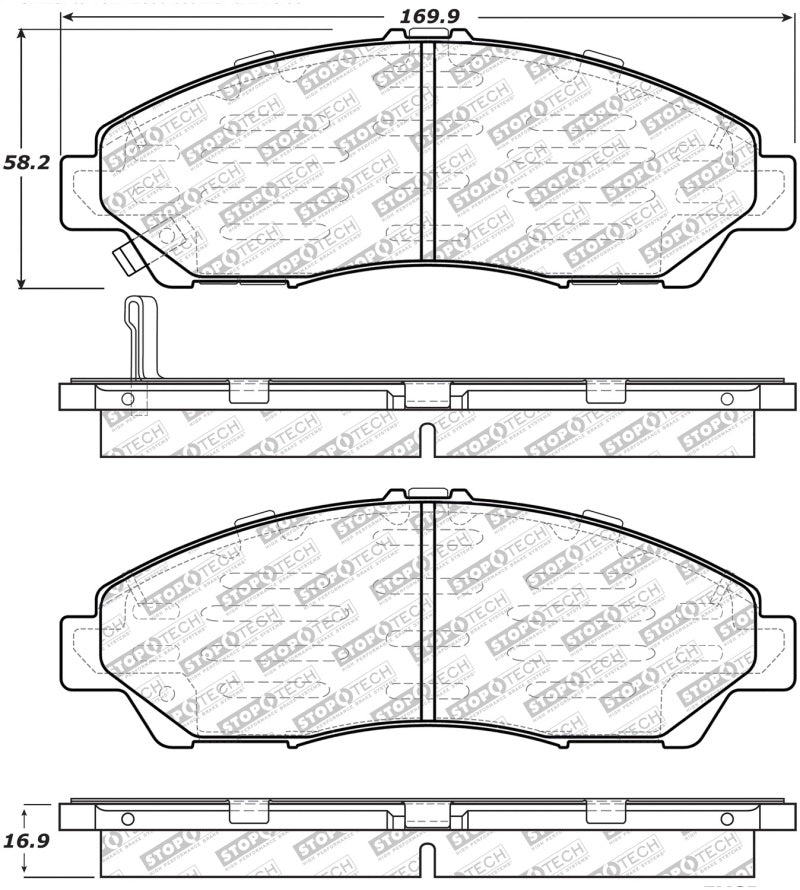 Stoptech 305.1378 Street Select Brake Pads - Front