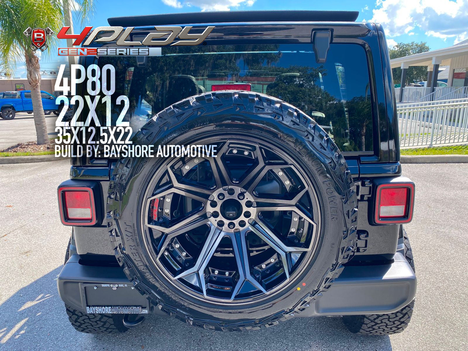 4PLAY 4P80R-22100-8650-24BBT Gen2 22x10 8x6.5" -24et in Brushed Black