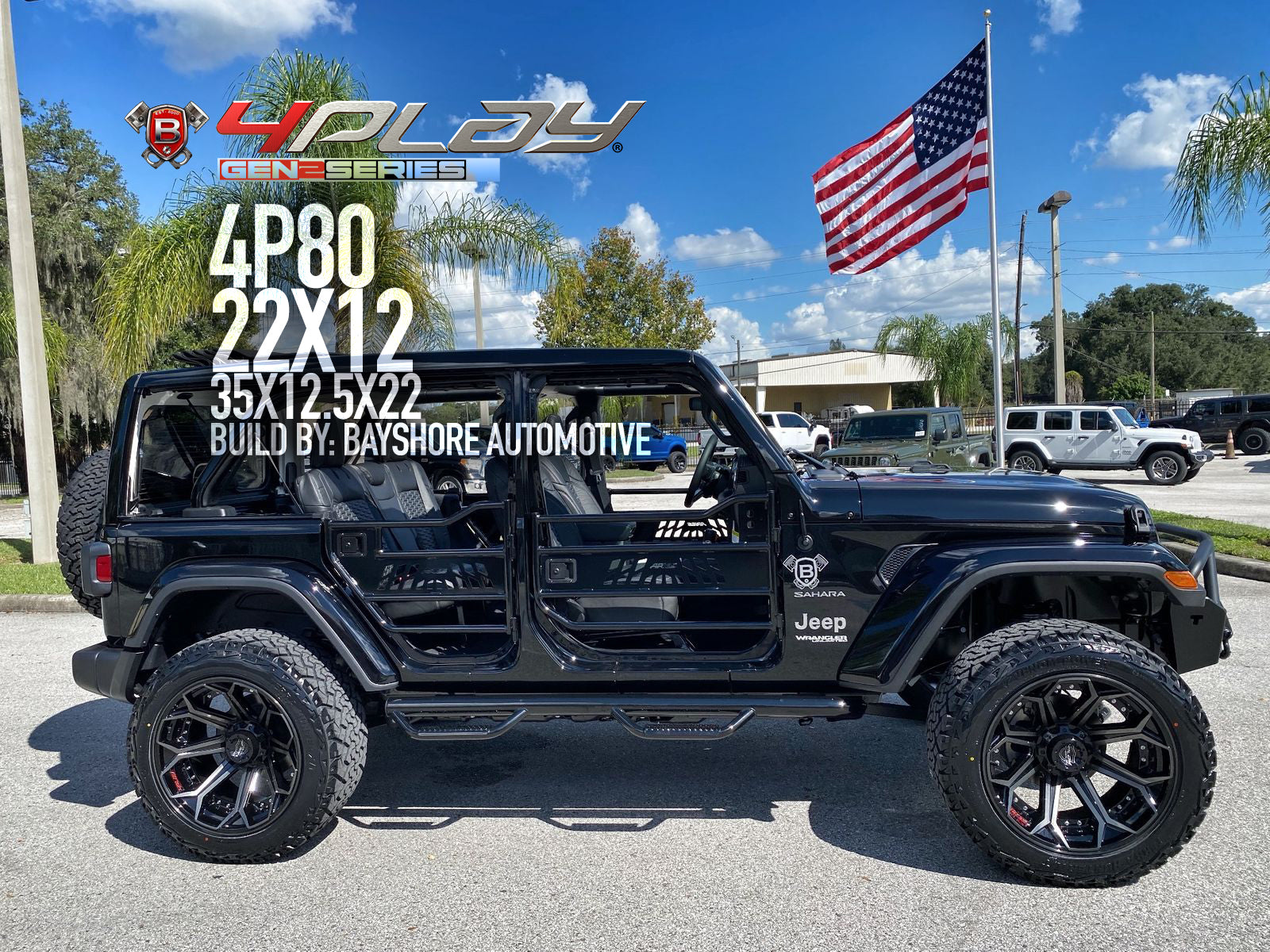 4PLAY 4P80R-22100-8650-24BBT Gen2 22x10 8x6.5" -24et in Brushed Black