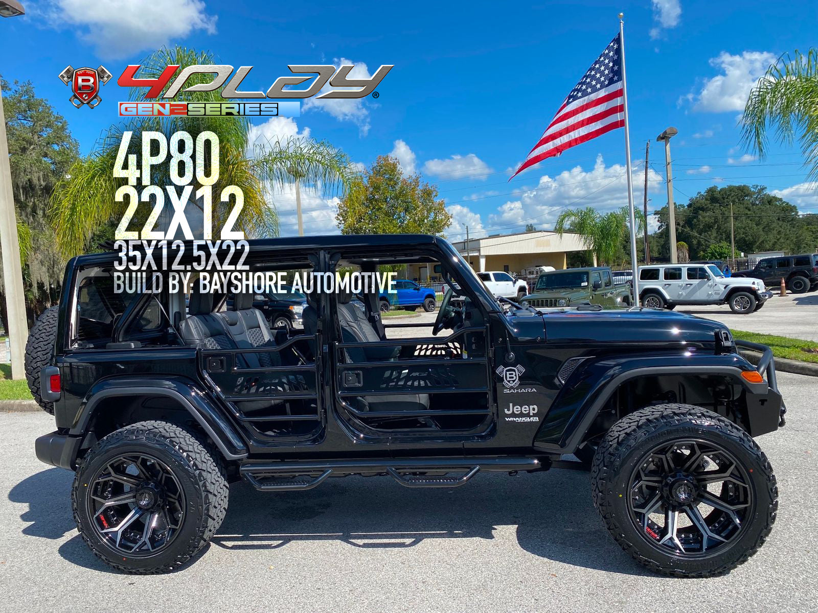 4PLAY 4P80R-22100-8650-24BBT Gen2 22x10 8x6.5" -24et in Brushed Black