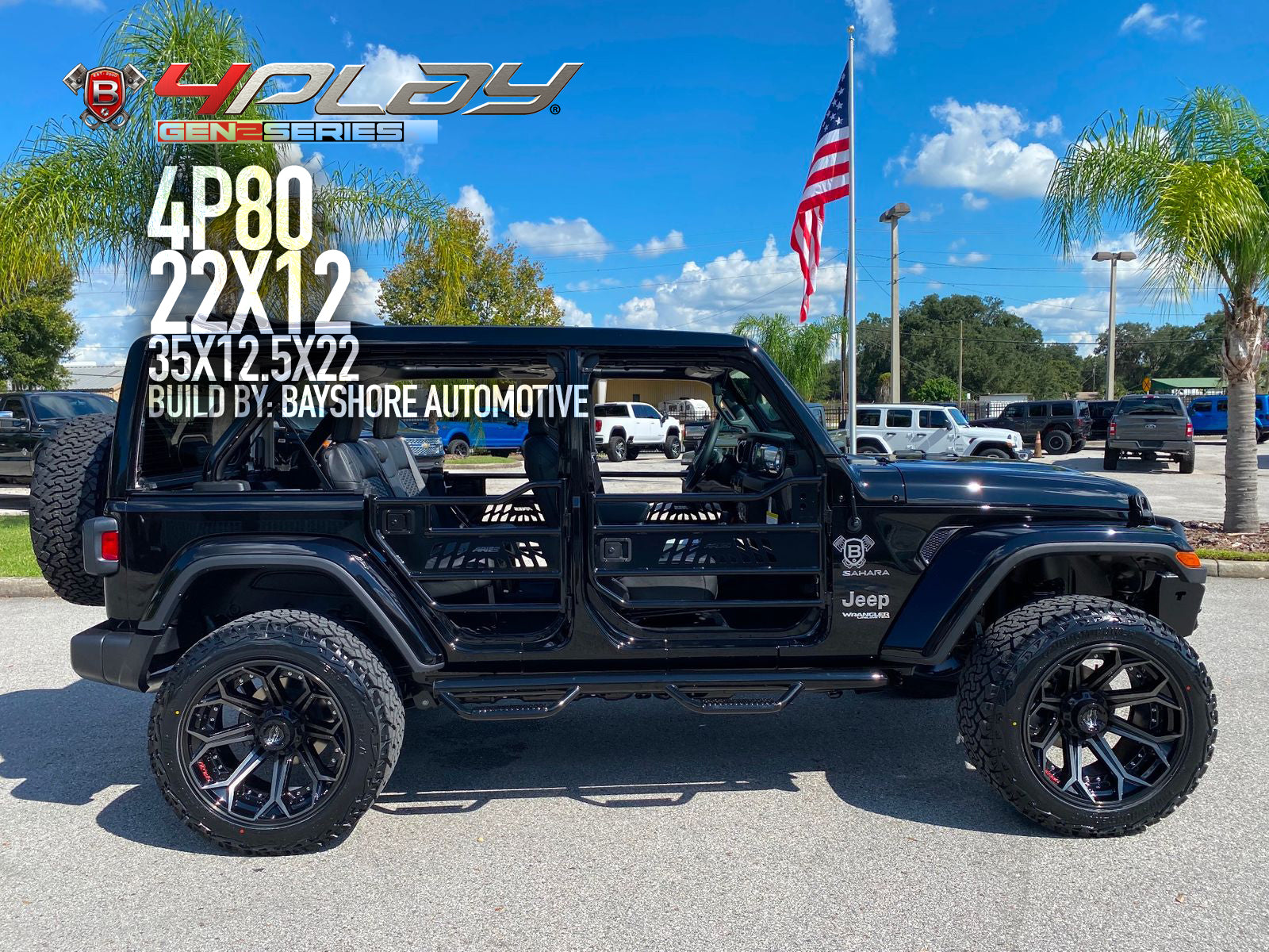 4PLAY 4P80R-22100-8650-24BBT Gen2 22x10 8x6.5" -24et in Brushed Black