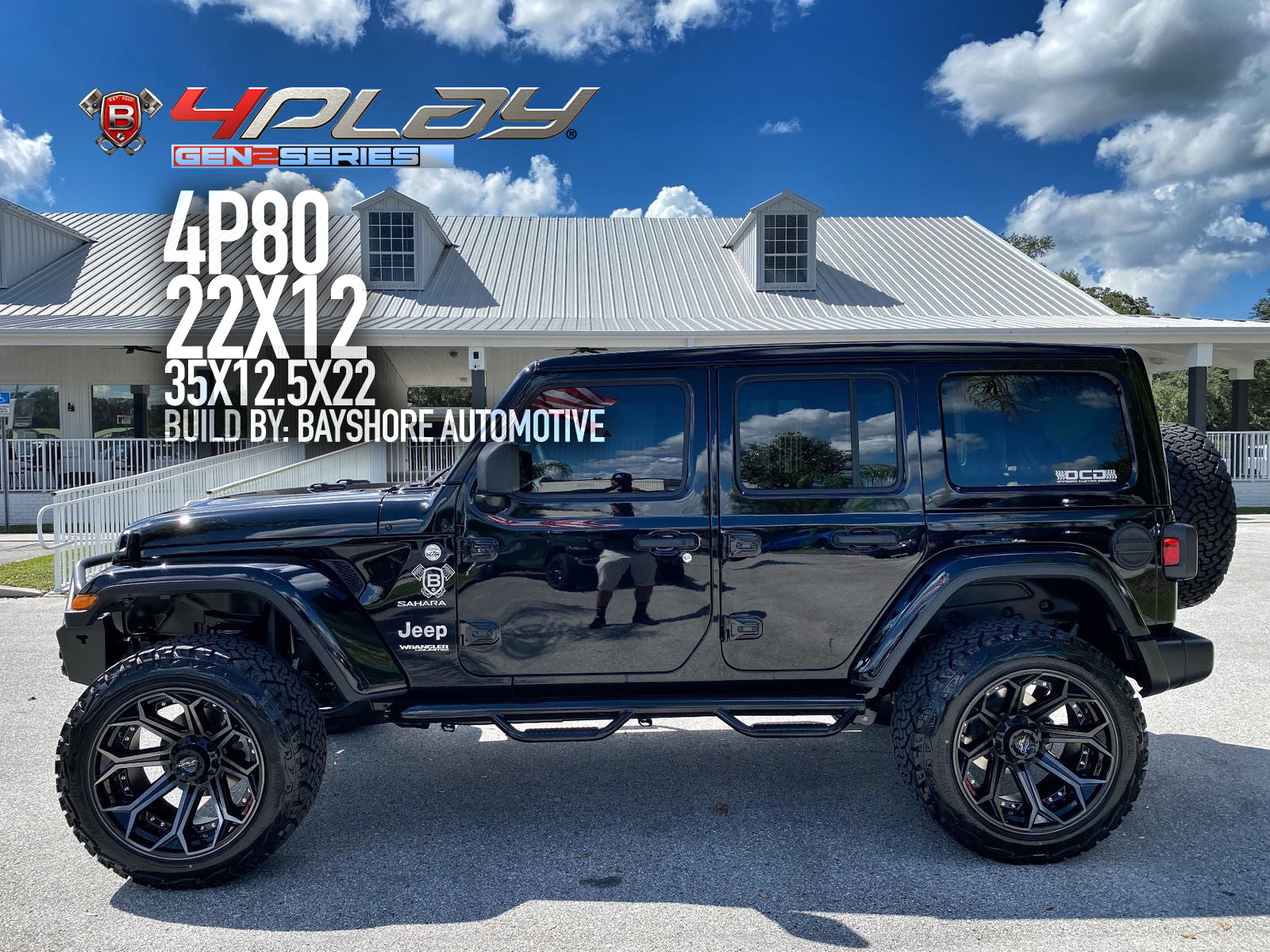 4PLAY 4P80R-22100-8650-24BBT Gen2 22x10 8x6.5" -24et in Brushed Black