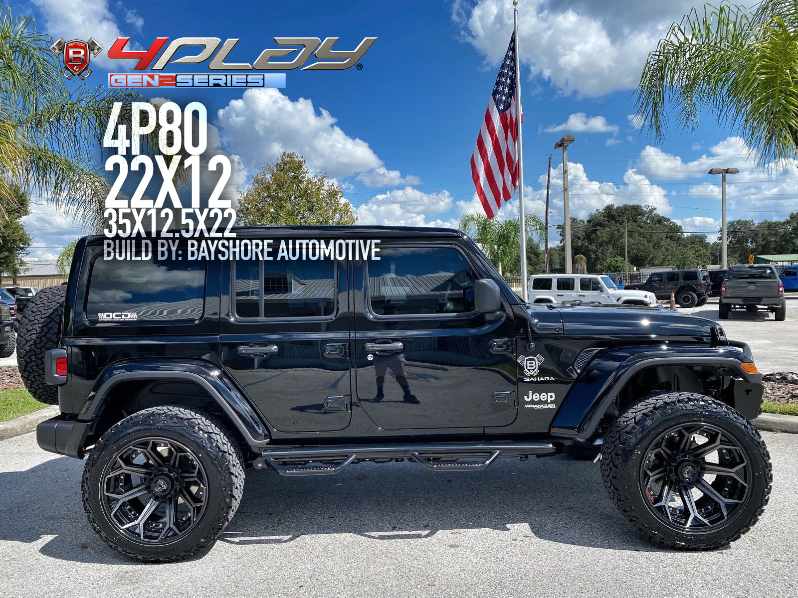4PLAY 4P80R-22100-8650-24BBT Gen2 22x10 8x6.5" -24et in Brushed Black