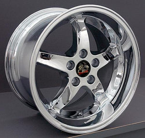 OE Wheels FR04B-D17105-5450-27C 17" Replica Fits Ford Mustang Cobra Rim Chrome