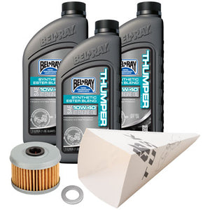 Tusk 1529860478 4-Stroke Oil Change Kit  Bel-Ray Thumper Synthetic Blend 10W-40