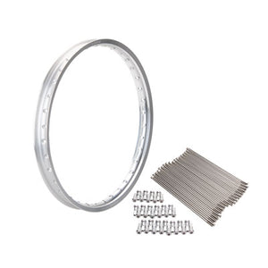 Tusk 1487500009 Impact Front Rim and Spoke Kit 21 x 1.60 Silver