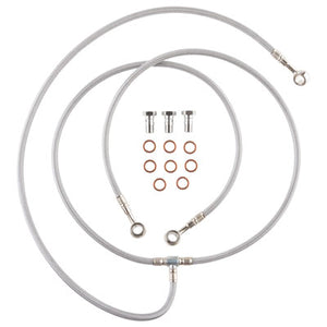Tusk 1140650004 Front ATV Steel Braided Brake Line Standard Length +2" Silver