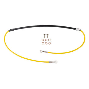 Tusk 1201540031 Front Motorcycle Steel Braided Brake Line Standard Length Yellow