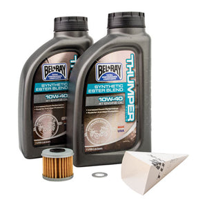 Tusk 1529860351 4-Stroke Oil Change Kit  Bel-Ray Thumper Synthetic Blend 10W-40