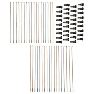 Tusk 1420280046 Motorcycle Spoke Kit - Front 21" Silver Spoke/Black Nipple