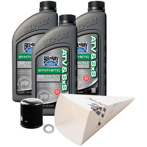 Tusk 1529860413 4-Stroke Oil Change Kit Bel-Ray ATV & SXS Synthetic 5W-50