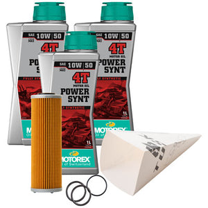 Tusk 1529860378 4-Stroke Oil Change Kit  Motorex Power Full Synthetic 4T 10W-50
