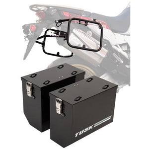 Tusk 1467340148 Aluminum Panniers with Pannier Racks V2 Large Black
