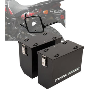 Tusk 1467340132 Aluminum Panniers with Pannier Racks V2 Large Black