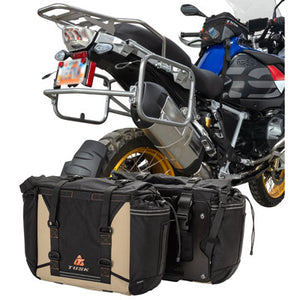 Tusk 1999660070 Pannier Racks Olympus Pannier Bags Black Tan Silver Racks